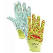 Bavlnené rukavice s PVC terčíkmi FAST FRUIT zelené č. 8