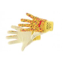 Bavlnené rukavice s PVC terčíkmi FUNKY FRUIT oranžové č. 8