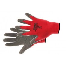 Nylonové rukavice s latexovým povrchom ROCKING RED červené